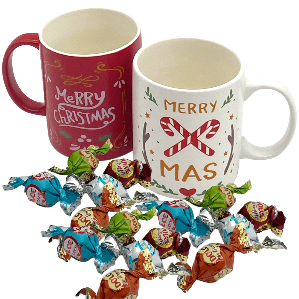 Set 2 tazas bicolor christmas