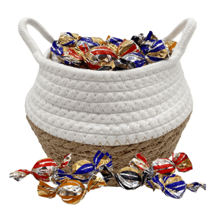 Cesto de fibra natural y algodón